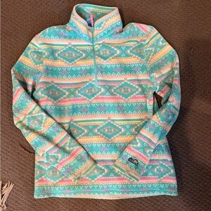 Chubbies Teal and Pink Fleece Pullover, Men’s Small
